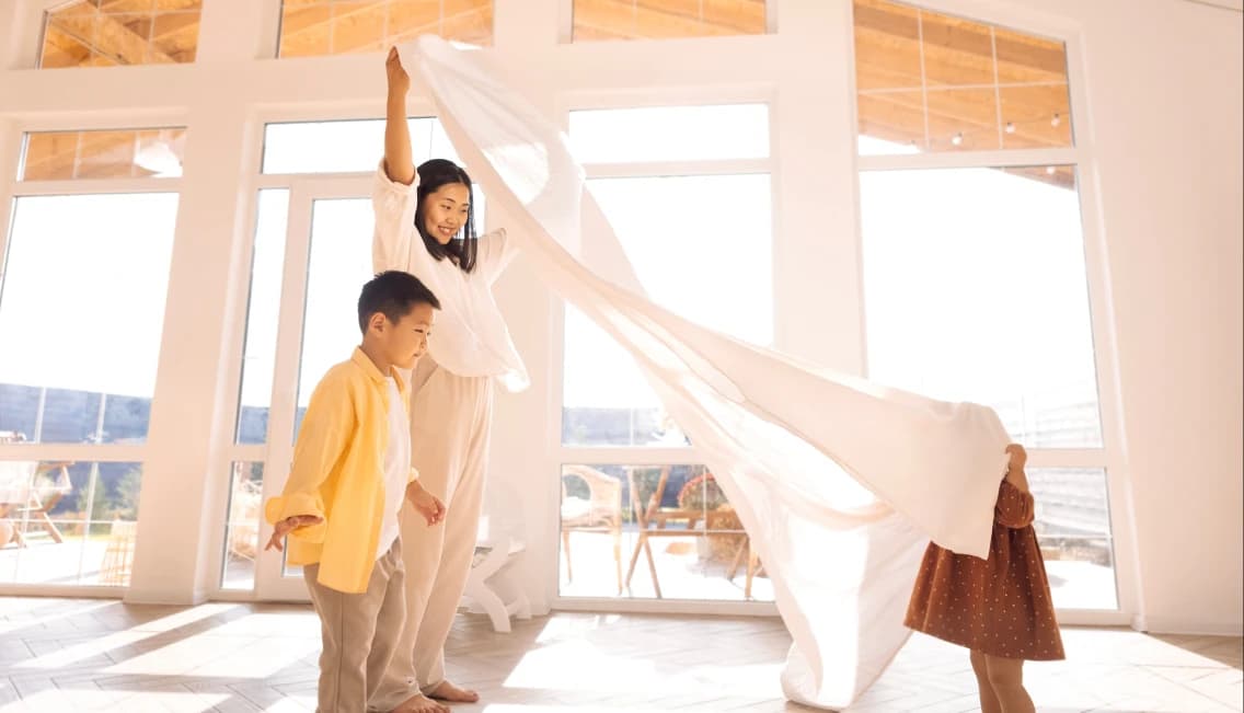 Happy family on deck