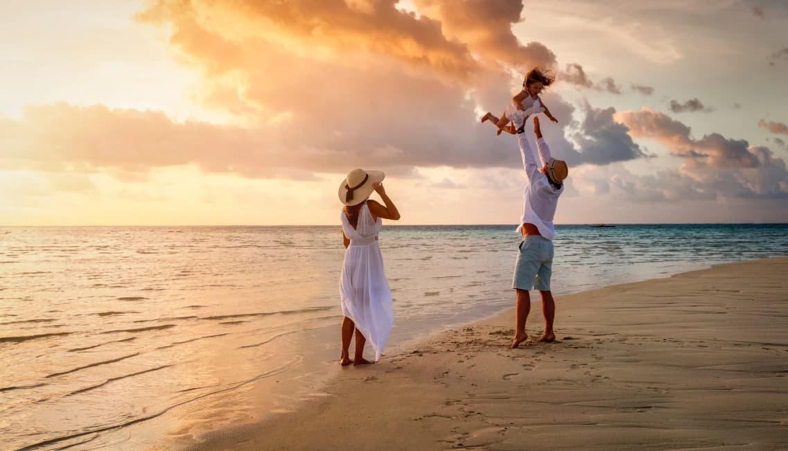Happy family on deck
